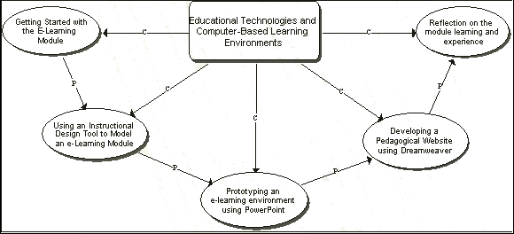 Overall structure of the module using an activity-based approach